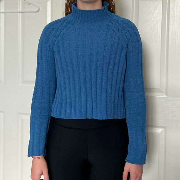 American Eagle Knit Cropped Turtleneck Sweater - Picture 1 of 5
